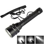 5 torce subacquee CREE XM-L2 a luce bianca, 6800 lm, profondità di immersione: 150 m (nero)