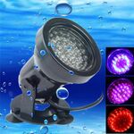 Faretti impermeabili da 2,3 W., 36 LED acquario anfibio / acquario luce colorata, profondità impermeabile: 1-1,5 m (nero)