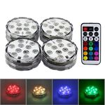 Lampada subacquea con decorazione colorata con telecomando da 4 pezzi, 10 LED con telecomando (bianco)