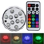 Lampada da immersione con decorazione telecomando colorato, 10 LED con telecomando (bianco)