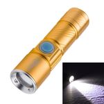 Torcia retrattile a luce bianca, Cree Q5 LED 3 modalità con cordino (oro)