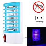 Lampada notturna anti-zanzara a 4 LED efficiente da 1W, spina europea, CA 220V (blu)