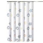 Tenda da doccia in poliestere Sea World 100x200 cm, tessuto impermeabile per tenda da doccia per bagno ispessito con ganci
