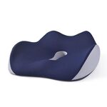 BEWALKER Cuscino per sedia da ufficio in memory foam a rimbalzo lento, ispessito e traspirante (Blu scuro)