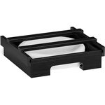 Dispenser per piatti di carta da 9 pollici sotto il mobiletto Portapiatti in bambù Portaoggetti da cucina 24 x 26,5 x 6,5 (Nero)