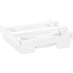 Dispenser per piatti di carta da 9 pollici sotto il mobiletto Portapiatti in bambù Portaoggetti da cucina 24 x 26,5 x 6,5 (Bianco)