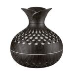 Diffusore di aromaterapia a luce LED per la casa Piccolo vaso Umidificatore silenzioso Diffusore di aromaterapia 2 in 1 (legno scuro)