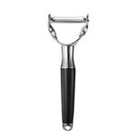 Coltello da cucina in acciaio inossidabile 304 Pelapatate multifunzionale Raschietto per frutta e verdura (triturazione seghettata)