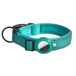 Per collare per cani AirTag Tracker con fodera in neoprene, collare per animali riflettente, taglia: S (blu reale)