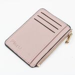 Porta carte con cerniera per slot multi-card Portamonete ultrasottile di grande capacità (rosa)