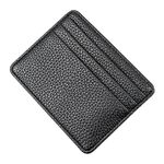 Portamonete ultrasottile con portamonete mini porta carte con motivo litchi (nero)