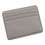 Portamonete ultrasottile portamonete mini portacarte con portamonete multi-card modello Lychee (Beige)
