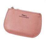 Mini portafoglio con cerniera portamonete da donna ultrasottile per il tempo libero (rosa)