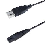 Cavo di ricarica USB TTo a 8 cifre da 1,25 m per rasoio/dispositivo di ricarica dell'acqua (nero)