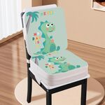 Cuscino aumentante portatile per seggiolino per bambini 2 in 1 per tavolo da pranzo, stile: dinosauro verde