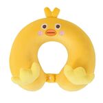 Cuscino memory a forma di U con pollo a forma di cartone animato, per studenti e bambini, cuscino per la cura del collo, per il riposo del pisolino (giallo)
