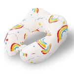 Cuscino memory per bambini a forma di U Cuscino portatile per la cura del collo dei cartoni animati, stile: Skyrim Rainbow