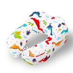 Cuscino memory per bambini a forma di U Cuscino portatile per la cura del collo dei cartoni animati, Stile: Dinosauro