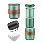 Caffettiera 3 in 1 con tazza filtrante per ufficio da viaggio in campeggio con borsa verde acqua