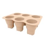 Scatola per vivaio a 6 fori Piccola pianta da fiore per ortaggi Vassoio per coltivazione traspirante Vaso per vivaio pieghevole in silicone (colore della pelle)