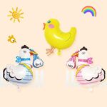 Palloncini con ornamenti per animali per feste di Pasqua con motivo a pollo dei cartoni animati, consegna casuale dei colori