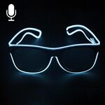 Occhiali fluorescenti fluorescenti multicolore a LED di nuovo stile Occhiali lampeggianti EL, tipo di controllo del suono, consegna a colori casuali