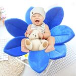 Tappetino da bagno pieghevole per vasca da bagno lavello fiorito fiore di loto per neonato, dimensioni: 80 cm x 80 cm x 5 cm (blu scuro)