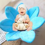 Tappetino da bagno pieghevole per vasca da bagno lavello fiorito fiore di loto per neonato, dimensioni: 80 cm x 80 cm x 5 cm (blu)