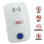 Repeller elettronico ad ultrasuoni per il controllo dei parassiti del ratto della zanzara con luce LED, spina britannica, AC90V-250V (bianco)