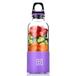 Bingo 500ml Mini portatile USB ricaricabile spremiagrumi elettrico tazza spremiagrumi frullatore, 22000 giri al minuto (viola)