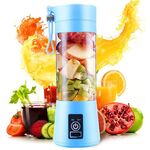 USB ricaricabile elettrico automatico frutta verdura agrumi succo d'arancia creatore tazza mixer bottiglia (380 ml 2 frullatore) (2 lame blu)