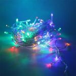 50m LED String Lights Christmas Capodanno decorazione ghirlanda per camera in strada Casa giardino uso esterno DAY Decor, cn spina, wattaggio: 50m 400leds (multicolor)