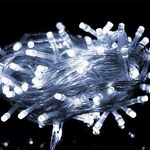 50M luci della stringa del LED di Natale Capodanno Garland decorazioni per Street Camera House Garden uso esterno decorazione di DIY, CN Spina, Potenza: 50M 400LEDS (bianco)