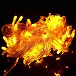 50m LED String Lights Christmas Capodanno decorazione della ghirlanda per la camera stradale Giardino da giardino Uso all'aperto Decorazioni fai da te, spina cn, wattaggio: 50m 400leds (giallo)