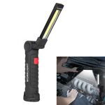 Luci da lavoro mobili portatili Ricarica USB Luci LED COB multifunzionali e pieghevoli di emergenza, dimensioni: 14,8 x 4,7 cm (nero)