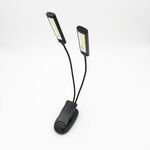 Portable Dual Flexible Arms COB LED Clip Luce da campeggio Scrivania da lettura Laptop Music Stand Lampada a due teste