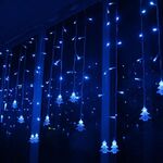 3.5M 96 LED Tenda Albero di Natale Ghiacciolo String Lights Luci natalizie Luci natalizie Decorazione per feste di matrimonio, Potenza: 110 V Spina USA (Blu)