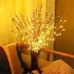 Lampada LED con ramo di salice Luci floreali Casa per le vacanze Festa di Natale Decorazione da giardino Regali di compleanno natalizi a batteria (bianco caldo)