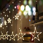 220V EU Plug LED Star Light Luci natalizie per interni/esterni Decorativi Love Curtains Lamp per l'illuminazione della festa nuziale (blu)