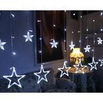 220V EU Plug LED Star Light Luci natalizie per interni/esterni Decorativi Love Curtains Lamp per l'illuminazione della festa nuziale (bianca)