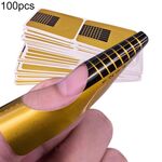 100 pz/pacco Francese Professionale Nail Form Suggerimenti Unghie Artistiche Forma Punta Acrilica Unghie in Gel Adesivo Estensione Curl Forma Per Nail Polish Guida