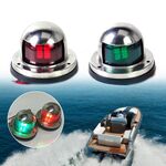 1 paio in acciaio inox Acciaio inossidabile LED luce rossa verde a vela luce a vela luce per barca marina yacht di avvertimento luce, DC 12V