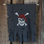 Decorazione di Halloween Jolly Roger Skull Banner Pirate Flag Party Supplies, Large Size: 76 x 90cm
