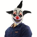 Copricapo della maschera spaventato del pagliaccio del mago del lattice del partito di festival di Halloween, con i capelli