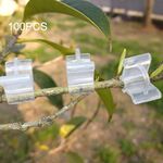 100 PCS Innesto di piante Giardinaggio Cartella di innesto di plastica Clip di innesto Giardinaggio trasparente Clip di innesto di plastica Pomodori Clip di innesto