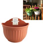 Vasi sospesi a parete in stile europeo Bacino semicircolare imitazione Ieather da parete Vasi per interni ed esterni, grandi dimensioni: 27 * 15 * 22,2 cm, consegna a colori casuali