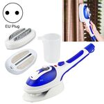 Multifunzione per uso domestico portatile piroscafo da viaggio portatile tenuto a mano appeso a vapore macchina calda fondo in ceramica con spazzola di flanella e spazzola per capelli e misurino, spina europea (blu)
