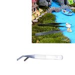 10 PCS Strumento per la pulizia delle piante in acciaio inossidabile Strumento per la pulizia delle piante con pinzette storte Strumenti per la manutenzione dell'acquario Pinzette per piante vive in acquario marino, Lunghezza: 12 cm