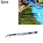 3 pz Strumento per la Pulizia delle Piante in Acciaio Inossidabile Pinzetta Storta Strumento per la Pulizia delle Piante Strumenti per la Manutenzione dell'Acquario Pinzette per Piante Vive per Acquario Marino, Lunghezza: 25 cm