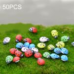 50 pezzi cabochon in legno di colore misto coccinella per decorazione decorazione in legno coccinella artigianato ornamenti micro-paesaggio accessori ornamenti multi-carne